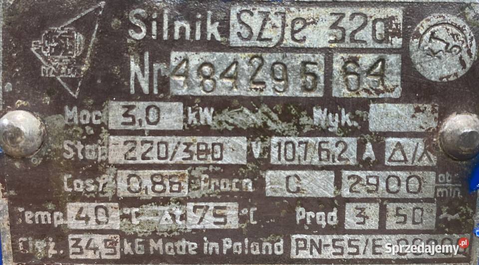 silnik elektryczny 3kW 2900obr 3fazowy Tamel