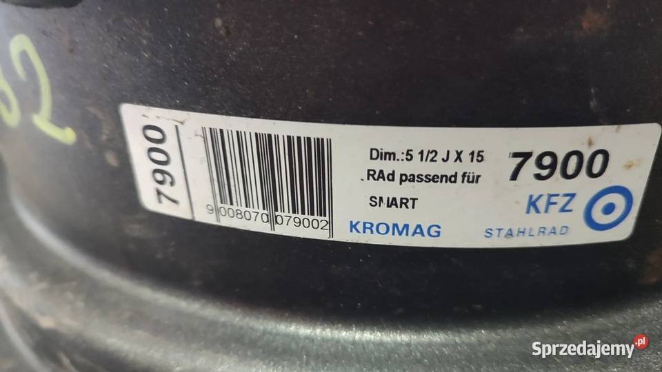 39RB238RB2 FELGA STALOWA 55JX15H2 3x112 ET1 ET22 Włoszczowa