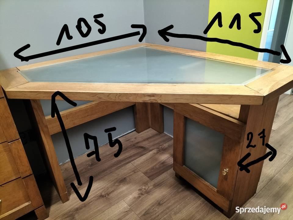 Meble dębowe biurko i komoda pomorskie Mściszewice