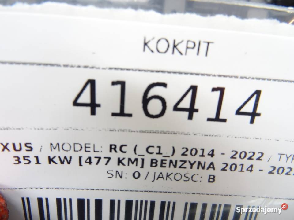 KOKPIT LEXUS RC SportowyCoupe KONSOLA DESKA sprzedam