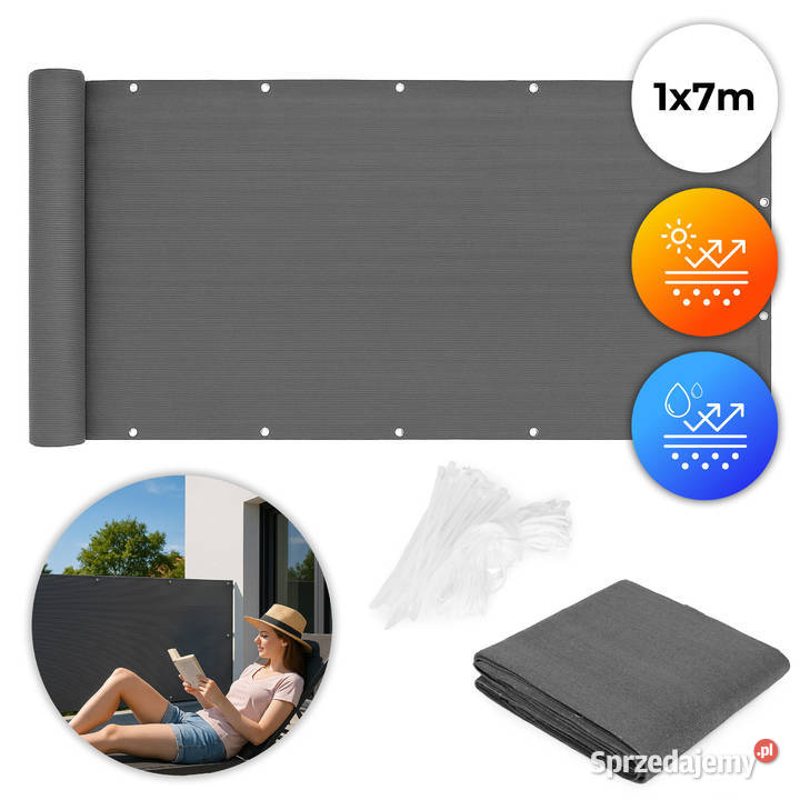 Osłona balkonowa z okuciami 100x700 siatka Smogorzów