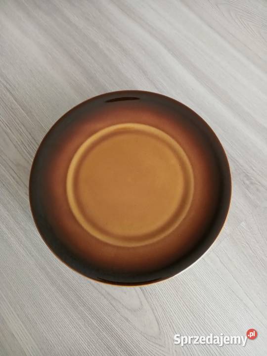Talerzyki deserowe brązowe porcelit Tułowice PRL