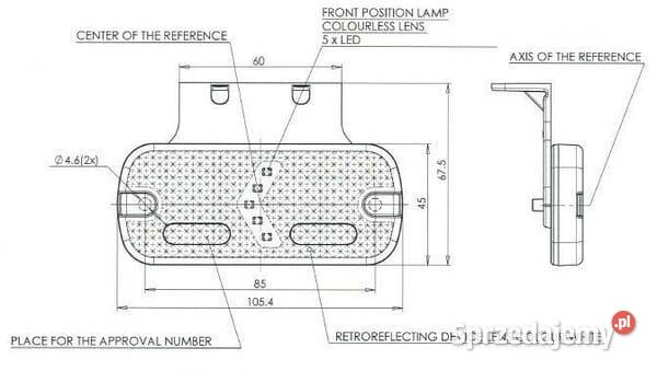 Lampa obrysowa LED prostokątna 1224V z przewodem Kamionna sprzedam
