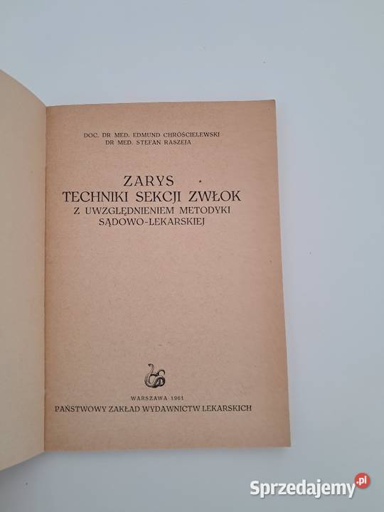 Zarys techniki sekcji zwłok CHRÓŚCIELEWSKI