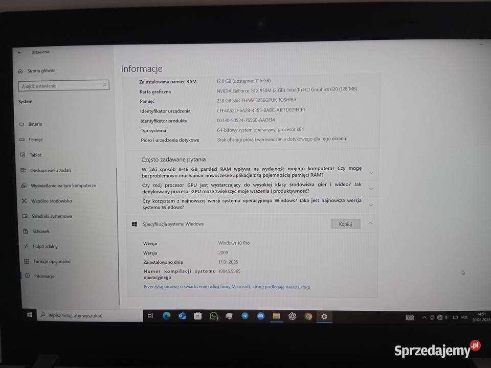 Lenovo ThinkPad T470 i7 12GB RAM SSD GTX 950M 12GB Warszawa
