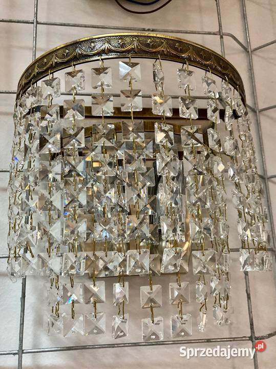 Kinkiet z kryształem austriackim stare złoto opolskie Opole