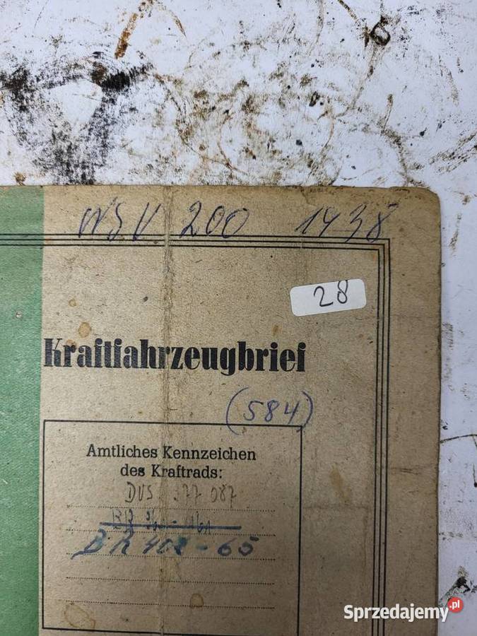 BIRIF PAPIER PAPIERY NSU 200 1938R Rybnik