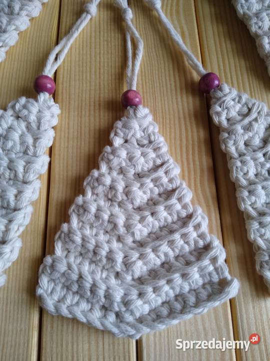 Set Of 5 Choinka ze sznurka Crochet Ornaments Gdańsk