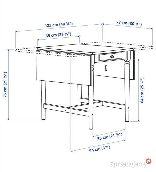 INGATORP ikea Stół z opuszczanym blatem biała 3cm małopolskie Kraków