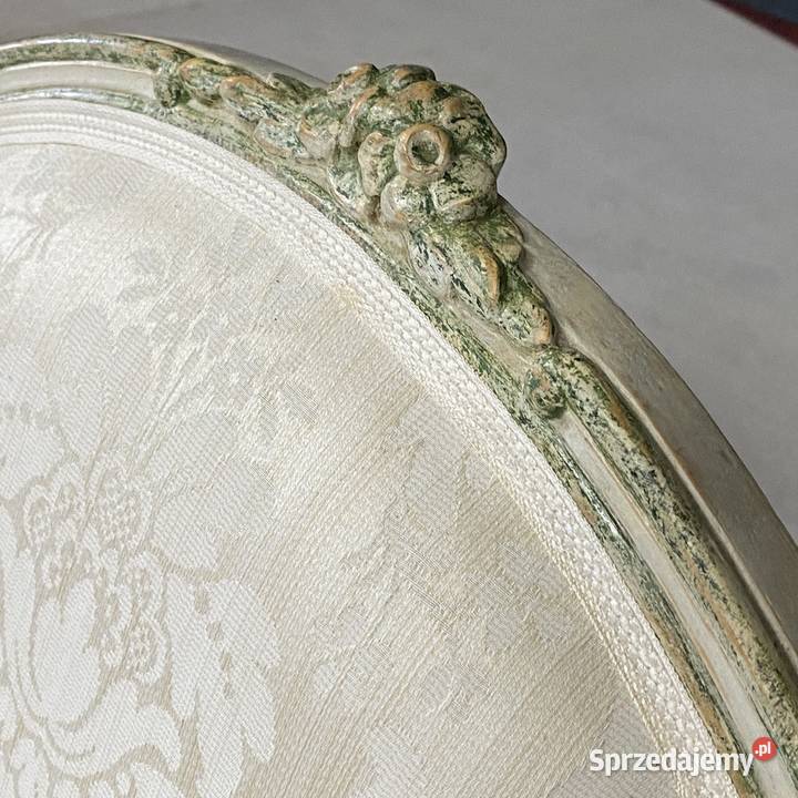 Para foteli francuskich Ludwik XV tapicerowane Budno