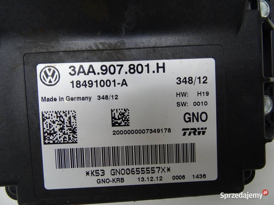 MODUŁ STEROWNIK HAMULCA RĘCZNEGO 3AA907801H VW