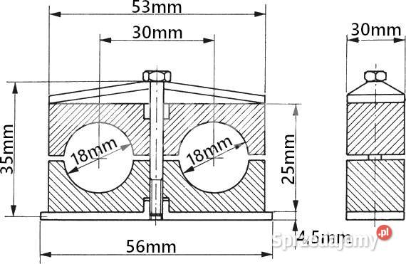 30x Obejma Podwójna 18 mm Mocowanie Przewodów Hydraulika kujawsko-pomorskie Solec Kujawski