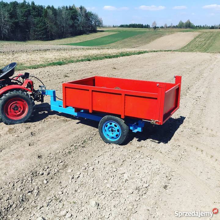przyczepa przyczepka kiprowana do mini ciągnika