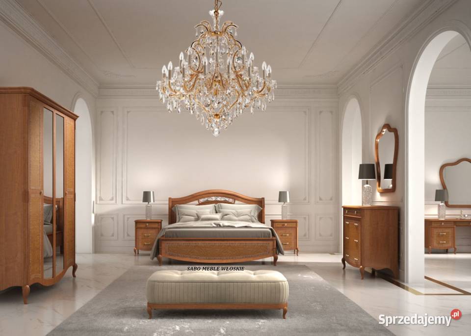 Klasyczne włoskie łóżko drewniane w stylu Przemyśl