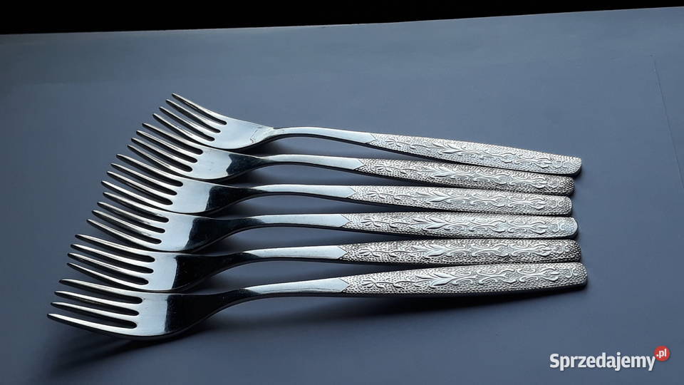 Widelce obiadowe 1 ROŚLINNY Gerlach sztućce PRL Dąbrowa Górnicza