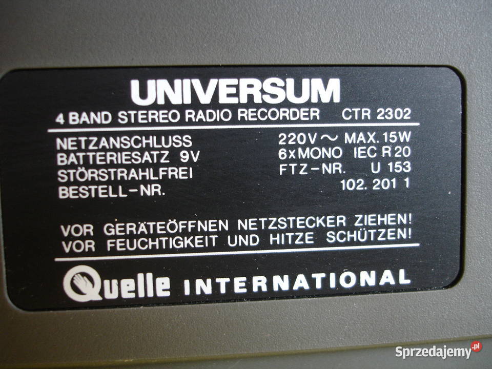 Radiomagnetofon UNIVERSUM CTR2302 lubuskie Zielona Góra