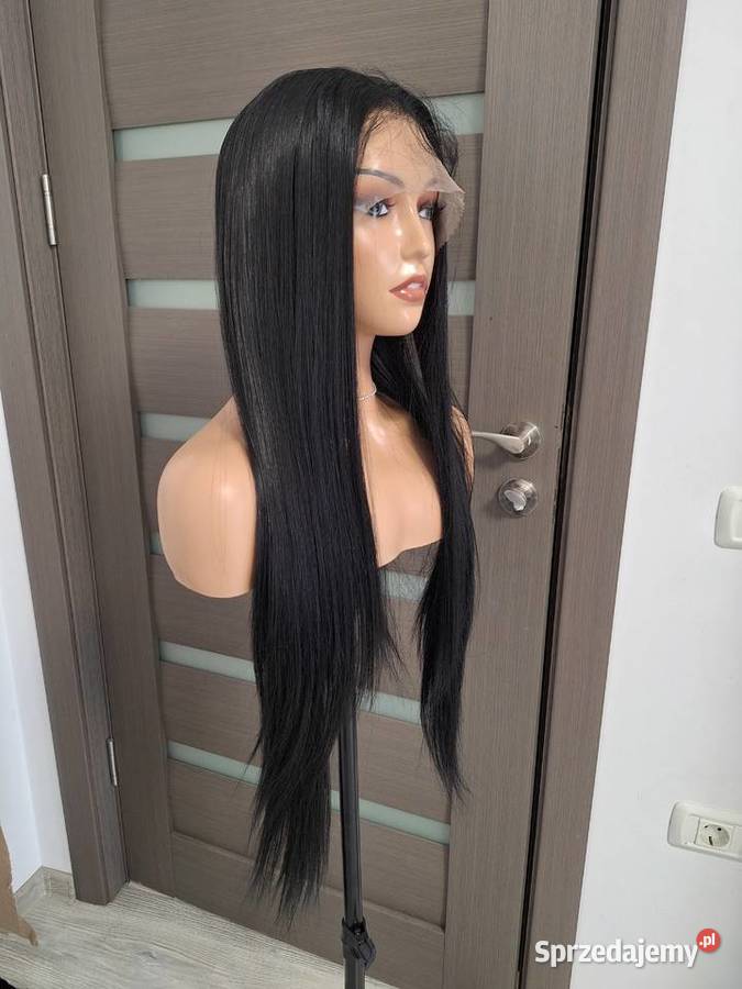 Czarny długi koronkowy peruk Dla kobiet Malbork