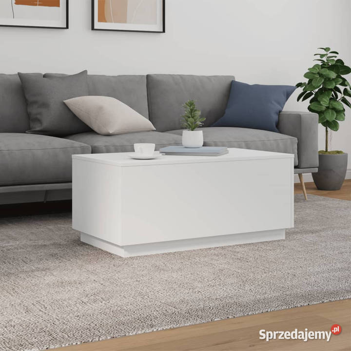 Stolik kawowy z oświetleniem LED biały 90x50x40 Warszawa sprzedam