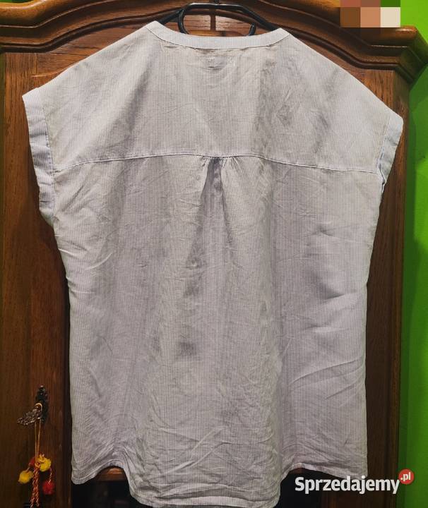 Koszulowa bluzeczka w drobne białobłękitne paski Piaseczno sprzedam
