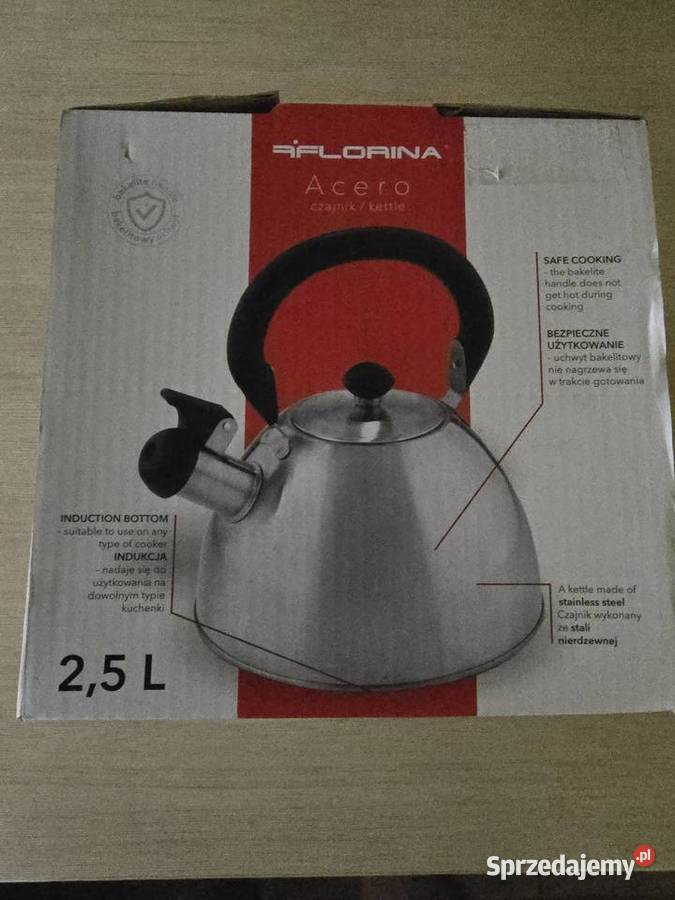 Czajnik stalowy Florina Acero 25l Przybory kuchenne Czarna Woda