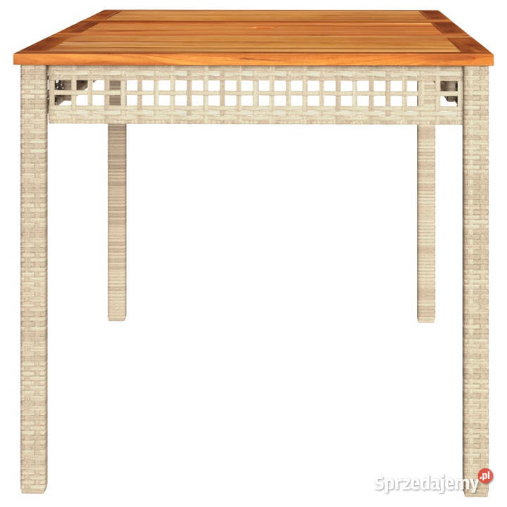 Stół ogrodowy beżowy 140x80x75 polirattan i