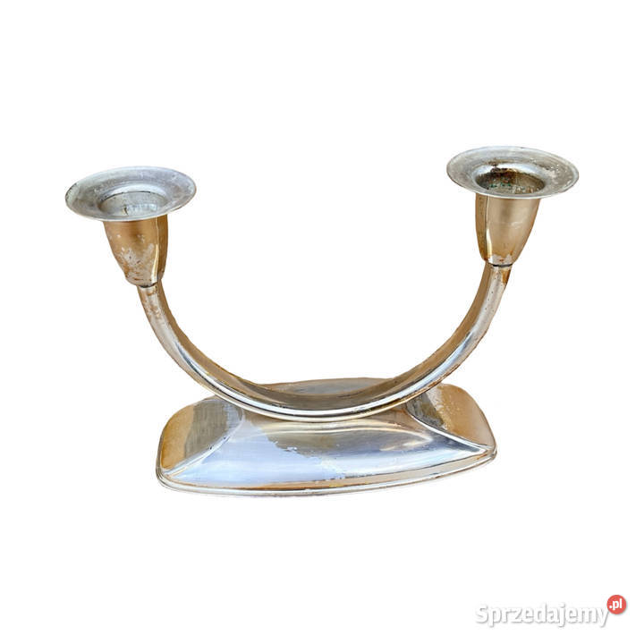 Dwuramienny świecznik platerowany posrebrzany mazowieckie Warszawa