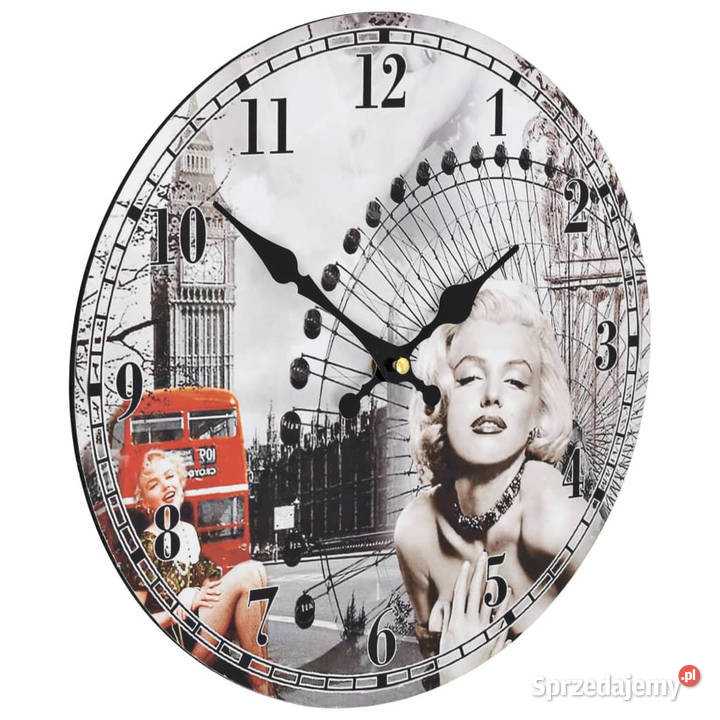 Zegar ścienny w stylu vintage Marilyn Monroe 30 mazowieckie Warszawa sprzedam
