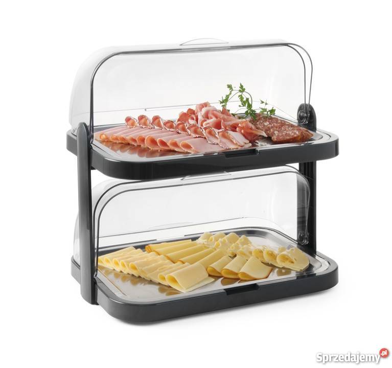Podwójna witrynka chłodnicza wkłady w zestawie Gastronomia