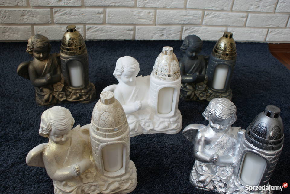 ZNICZE LAMPIONY FIGURKI w kształcie ANIOŁKA Dom i Ogród Katowice