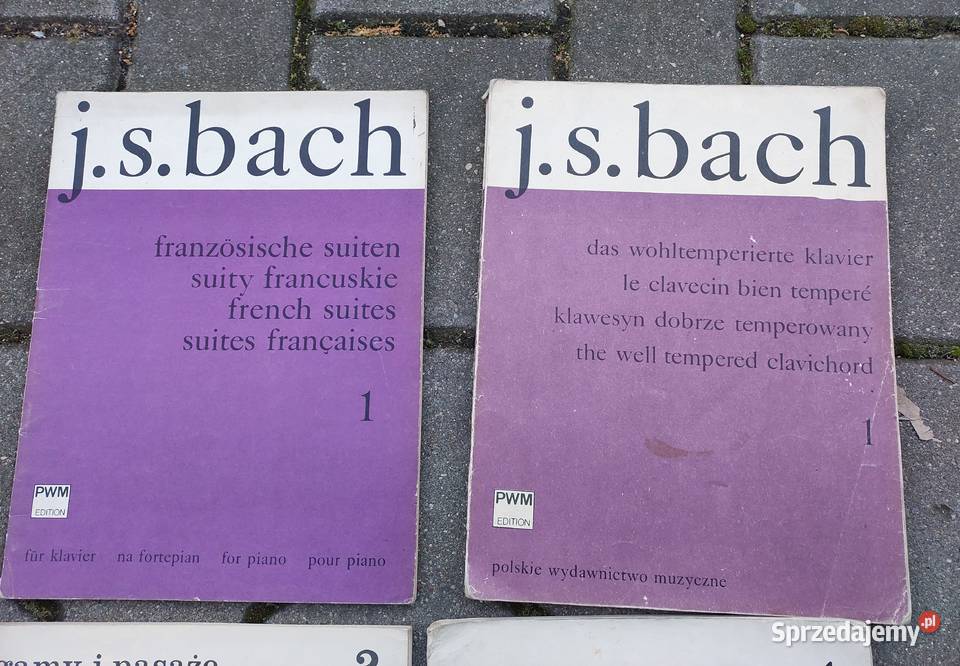 Nuty na fortepian zestaw starych zeszytów 4 Bach Tczew