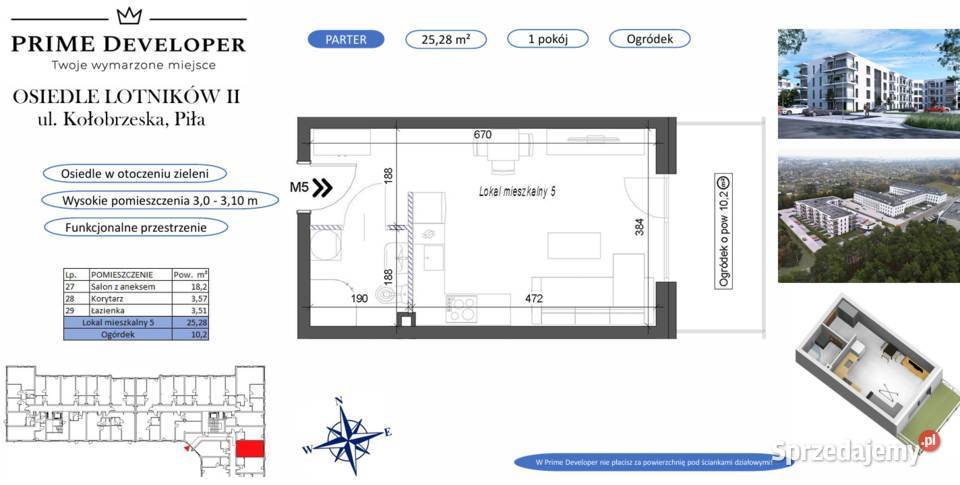 Piła Kawalerka Mieszkanie Lotników II 26m2