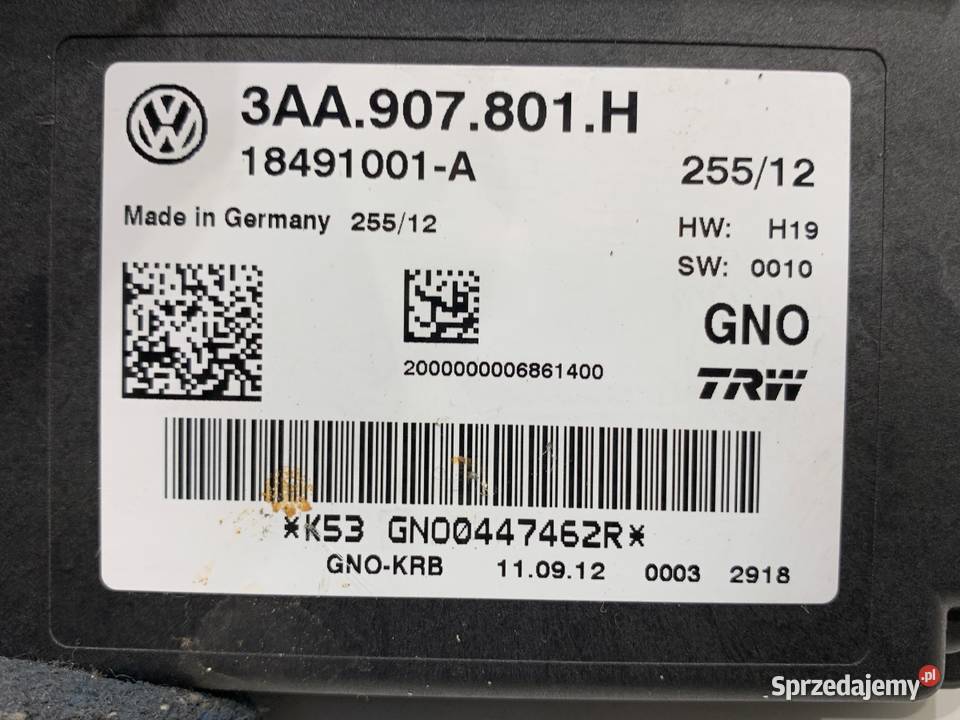 MODUŁ HAMULCA RĘCZNEGO VW CC B7 3AA907801H 1116