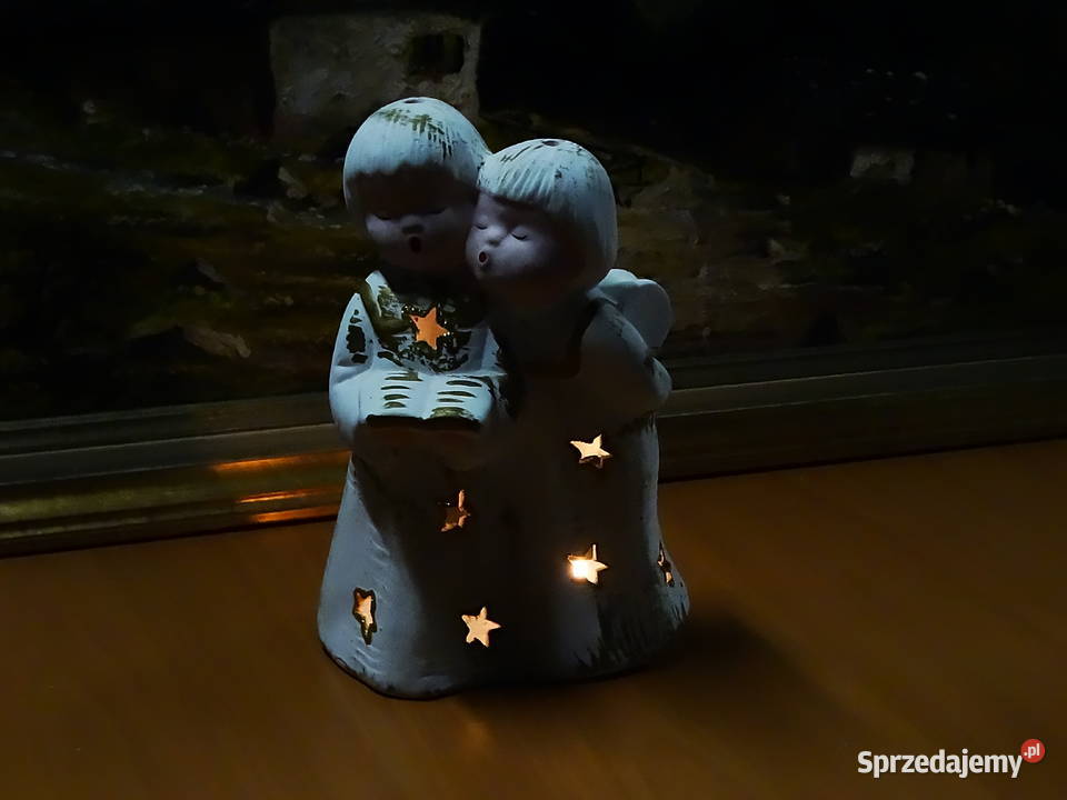 Śpiewające gipsowe świecące aniołki o wysokości Biłgoraj