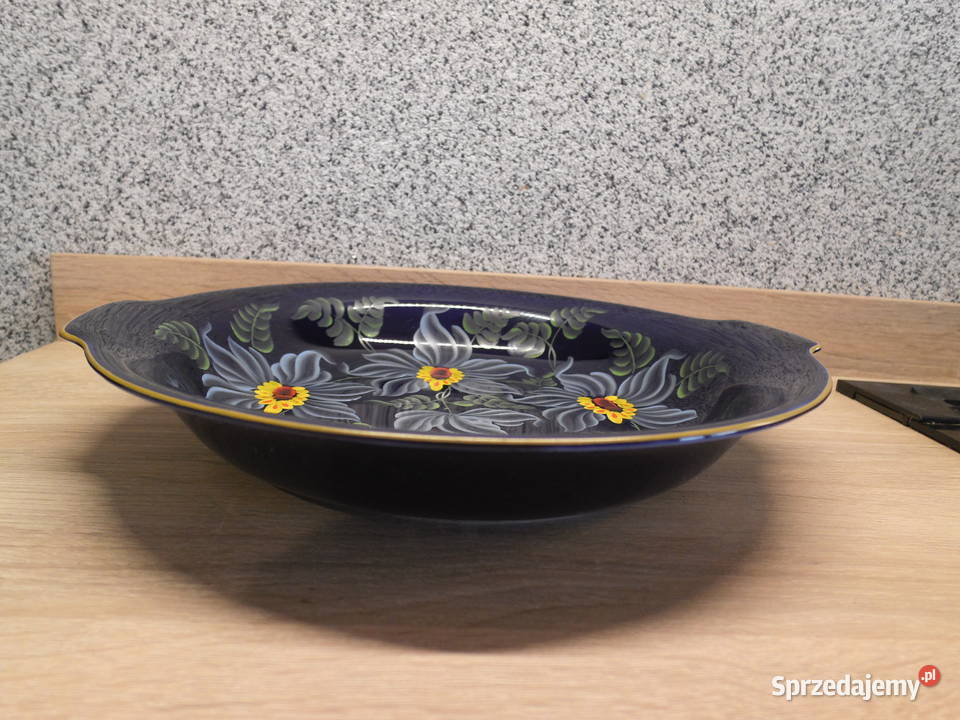 Porcelanowa patera JLMENAU kobaltowa ręcznie Porcelana i szkło Raszków