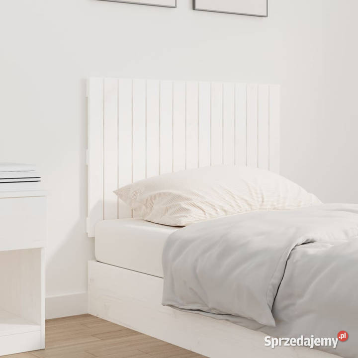Wezgłowie łóżka białe 955x3x60 lite drewno