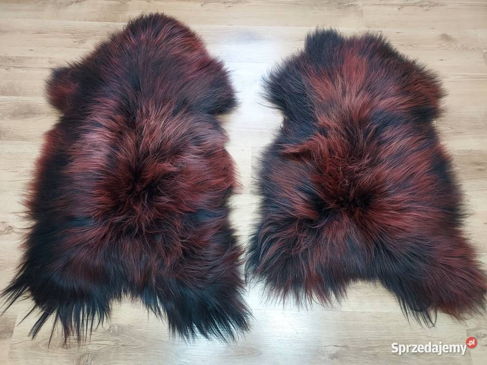 Skóra Owcza Czarna z Bordo Skóry Owcze Czarne z sprzedam