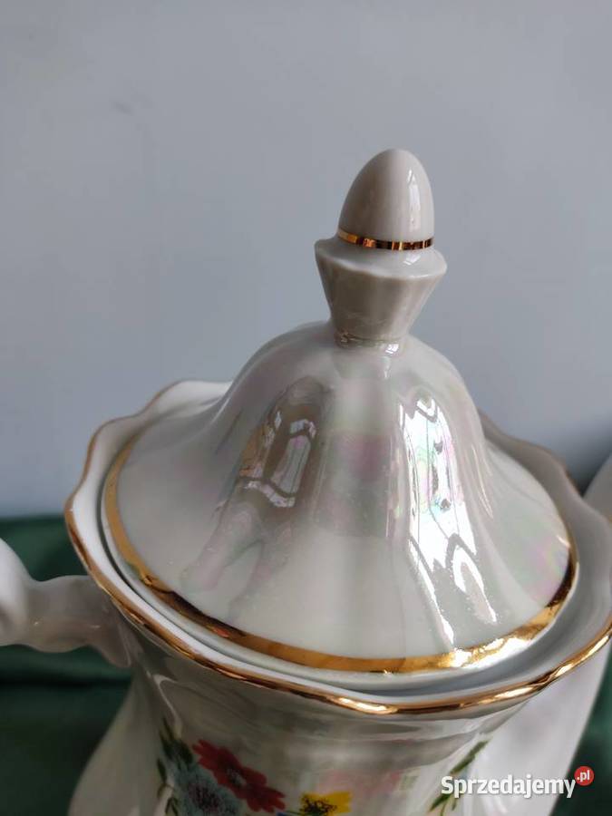 Dzbanek porcelanowy w kwiaty Wałbrzych Porcelana i szkło Głuchołazy
