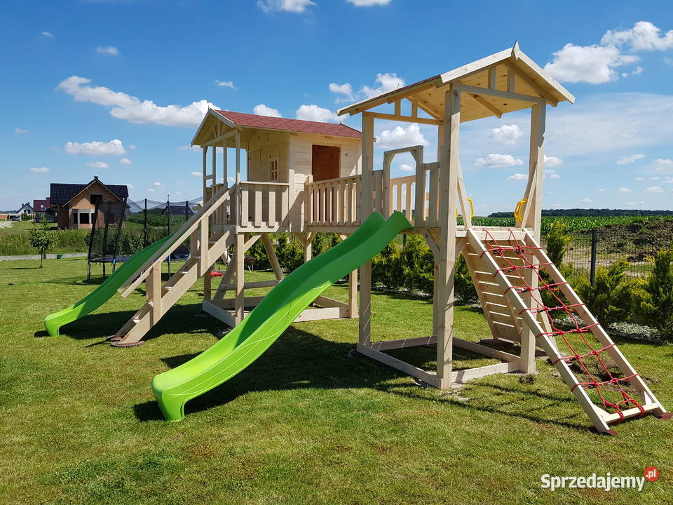 Place zabaw domek dzieci huśtawki montaż Poznań