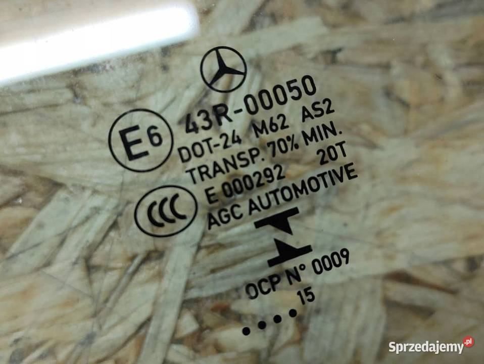Szyba Drzwi Lewy Przód Mercedes W212 2015r Pleszew