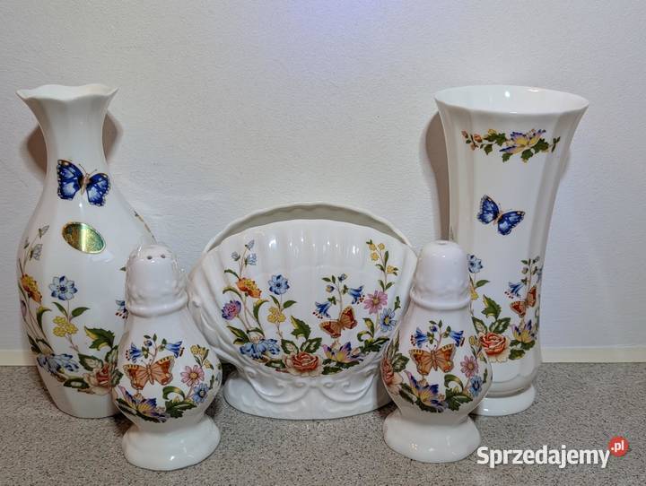 ZESTAW NA STÓŁ Porcelana Aynsley Cottage Garden Piła