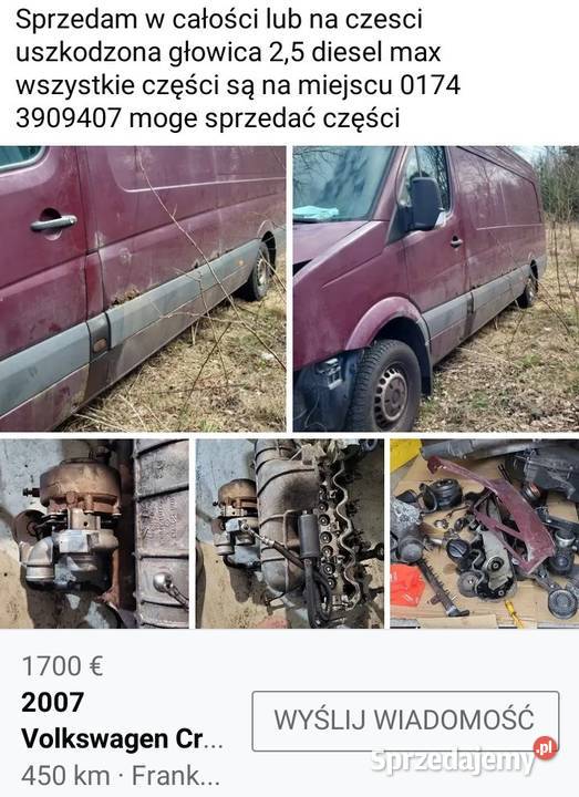Volkswagen crafter 2007 Crafter Słubice sprzedam