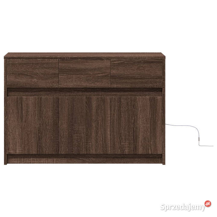 Szafka TV z LED brązowy dąb 91x34x61 WM852186