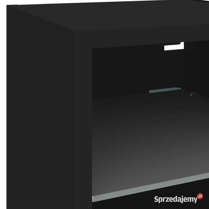 Ścienna szafka TV z LED czarna 30x285x30 Warszawa