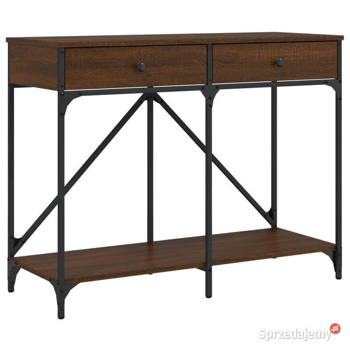 Stolik konsolowy brązowy dąb 100x39x785 WM835488 Warszawa