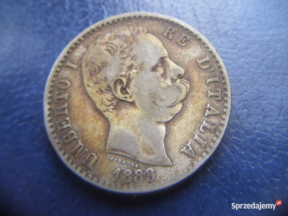 Stare monety 2 lir 1883 Włochy srebro Lesko