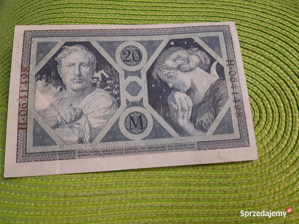 banknot niemiecki 20 marek z 1915r Łomża
