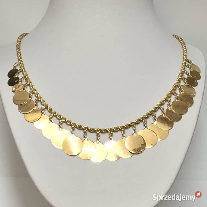 Złoty NASZYJNIK orientalny 18k EGIPSKA biżuteria Warszawa sprzedam