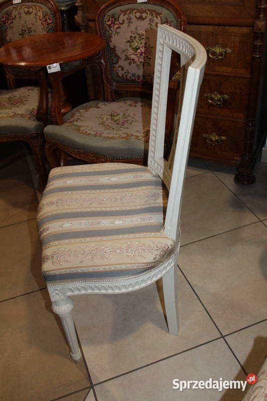 Białe krzesło Gustawiańskie 694 Szczecin