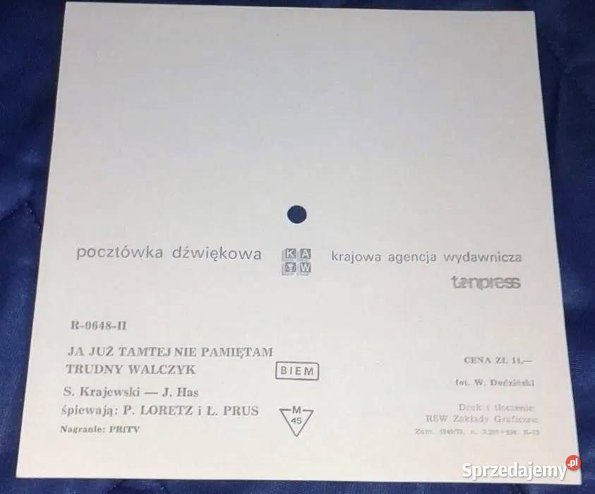 Pocztówka dźwiękowa P Loretz Ł Prus Chełm