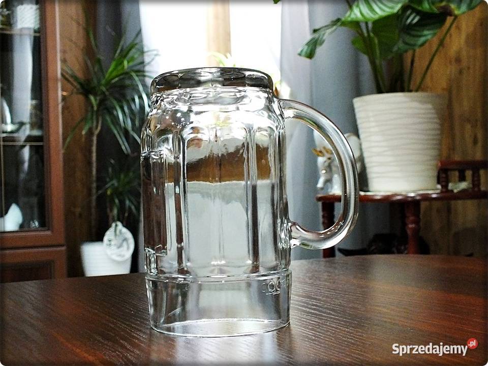 Kufel szklany z uchem poj05ml grube szkło Nowy Żary